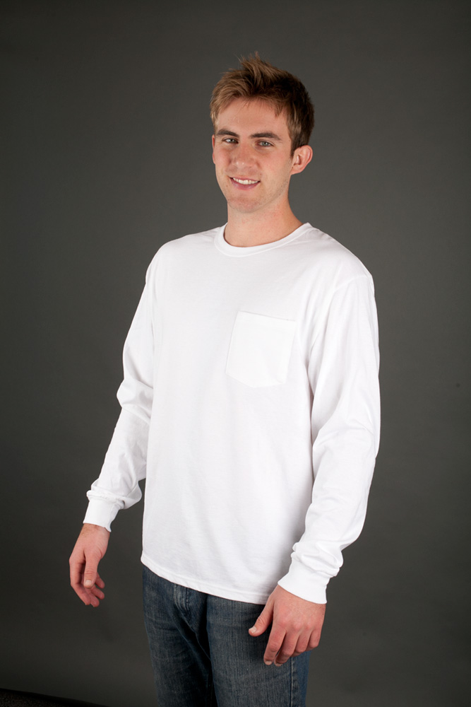Hanes Tagless Long-Sleeve T-Shirt w/ Pocket view