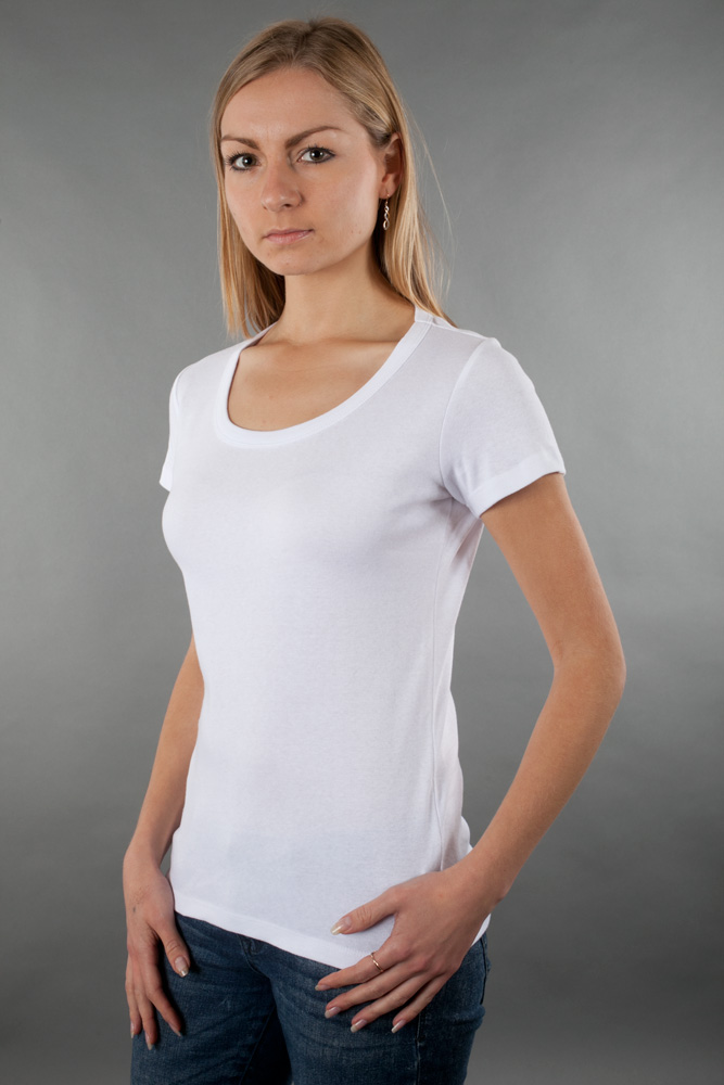 Bella Ladies Margot Sheer Rib Scoop Neck view