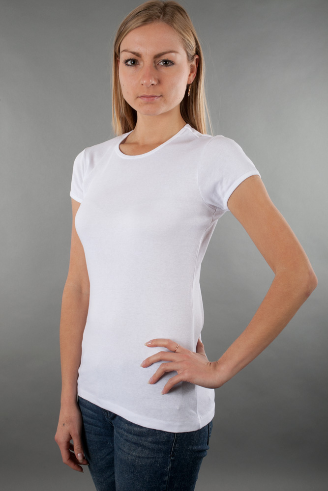 Bella Ladies Cotton/Spandex Crew Neck view