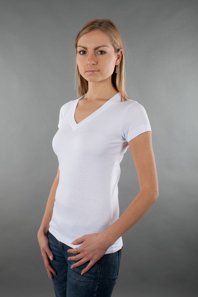 LAT Ladies Junior Fine Jersey V-Neck view