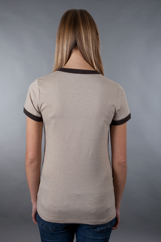 Bella Ladies 4.2 oz. Short-Sleeve Heather Jersey Ringer view