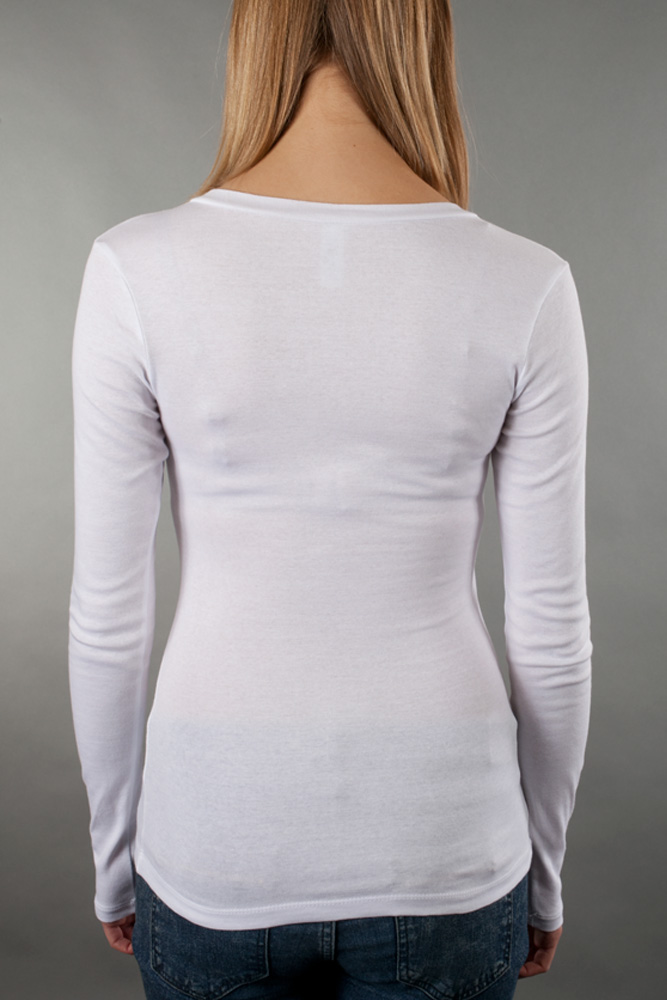 Bella Ladies 4 oz. Sheer Rib Long-Sleeve V-Neck view