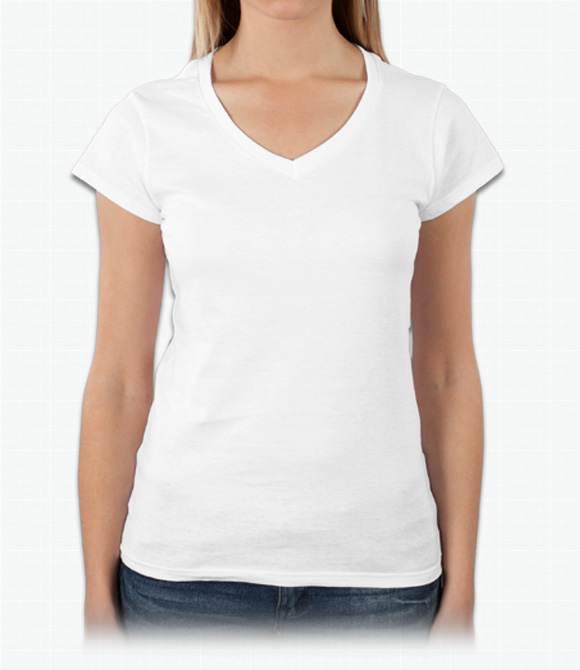 Custom Womens Custom Shirts - Gildan Gildan Ladies 4.5 oz. SoftStyle Junior Fit V-Neck T-Shirt