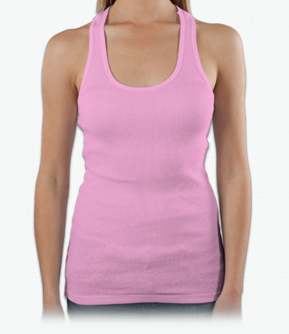 Custom Womens Custom Shirts - Bella Canvas Bella Ladies Rib Racerback Longer-Length Tank