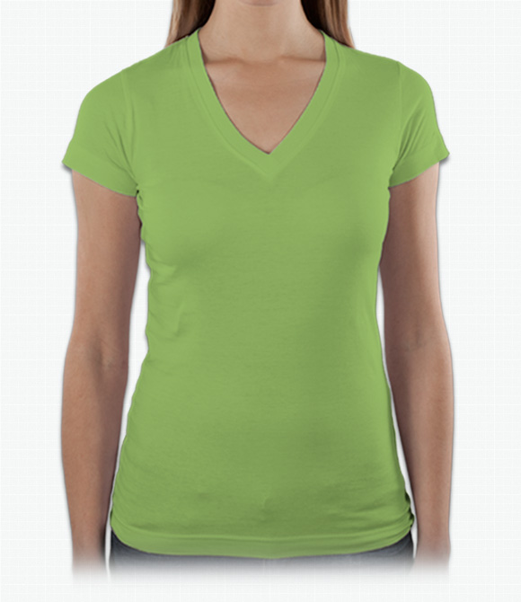 Custom Womens Custom Shirts - LAT LAT Ladies Junior Fine Jersey V-Neck