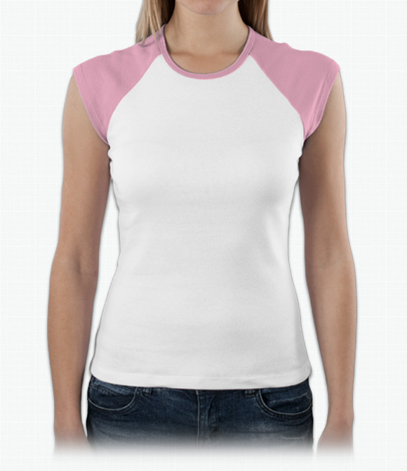 Custom Womens Custom Shirts - Bella Canvas Bella Ladies 5.8 oz. 1x1 Baby Rib Contrast Cap-Sleeve Raglan T-Shirt