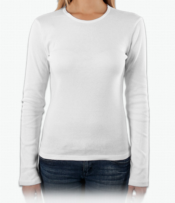 Custom Womens Long Sleeve - Bella Canvas Bella Ladies Baby Rib Long-Sleeve T-Shirt