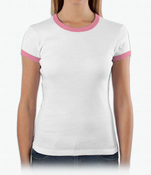 Custom Womens Custom Shirts - Bella Canvas Bella Ladies 5.8 oz. 1x1 Baby Rib Ringer T-Shirt