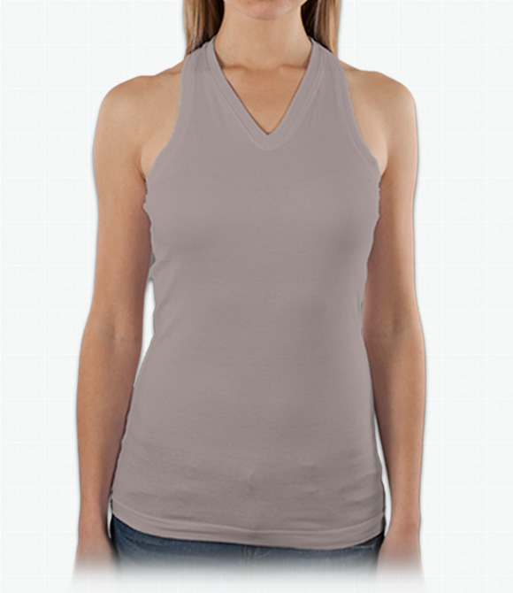 Custom Womens Custom Shirts - LAT LAT Junior Fine Jersey V-Neck Racerback Longer Length Tank