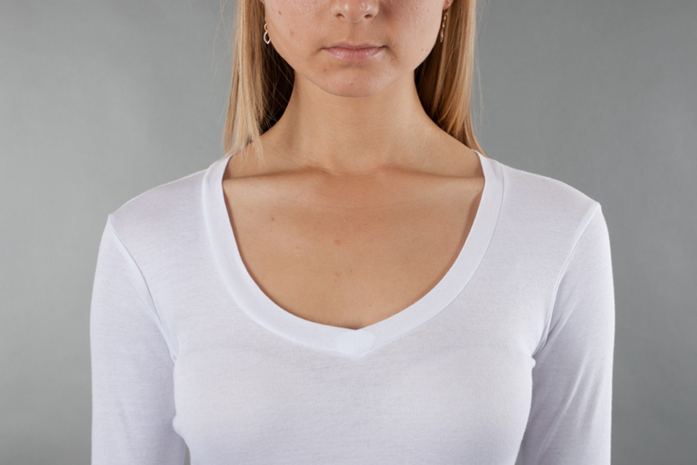 Bella Ladies 4 oz. Sheer Rib Long-Sleeve V-Neck view
