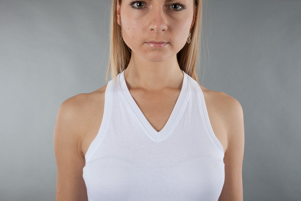 LAT Junior Fine Jersey V-Neck Racerback Longer Length Tank view