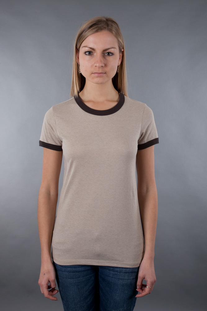 Bella Ladies 4.2 oz. Short-Sleeve Heather Jersey Ringer view
