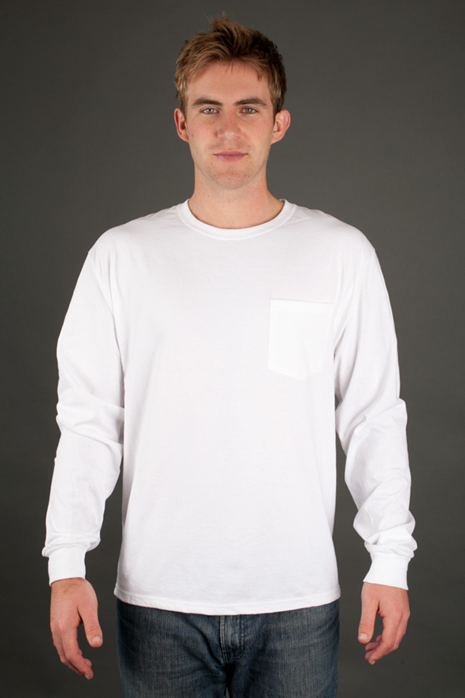 Hanes Tagless Long-Sleeve T-Shirt w/ Pocket view