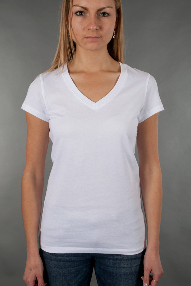 Bella Ladies Baby Rib V-Neck T-Shirt view