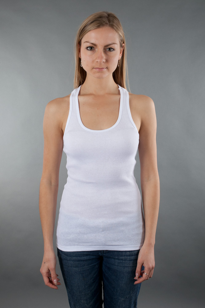 Bella Ladies Rib Racerback Longer-Length Tank view