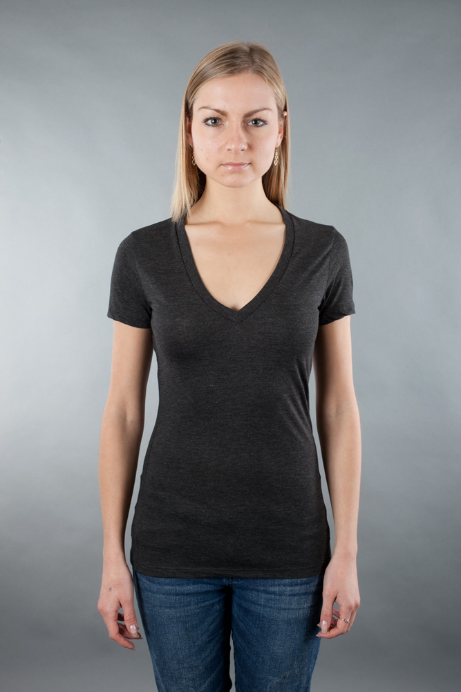 Bella Ladies 3.4 oz. Triblend Deep V-Neck view