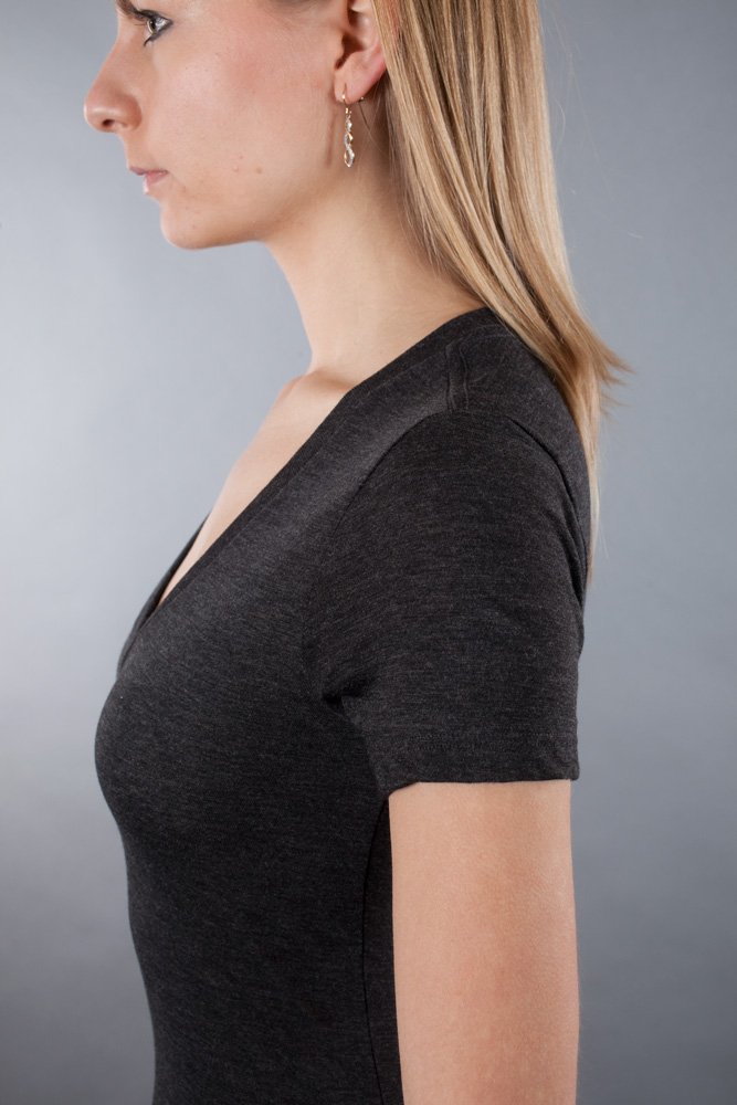 Bella Ladies 3.4 oz. Triblend Deep V-Neck view