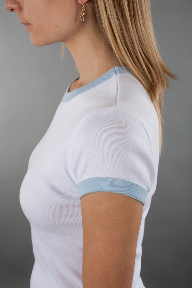 Bella Ladies 5.8 oz. 1x1 Baby Rib Ringer T-Shirt view