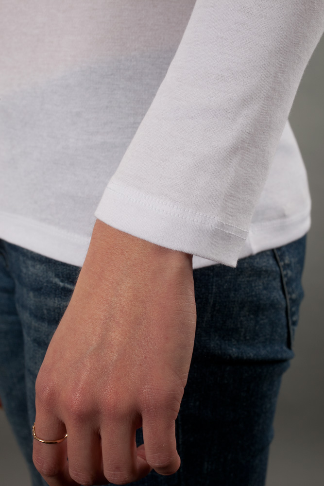 Bella Ladies 4 oz. Sheer Rib Long-Sleeve V-Neck view