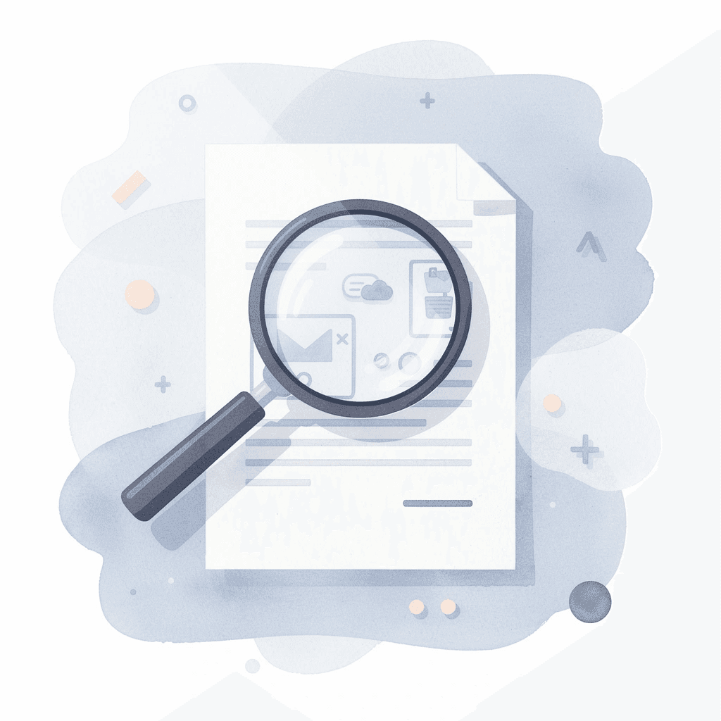 Magnifying glass examining quality samples for evaluation