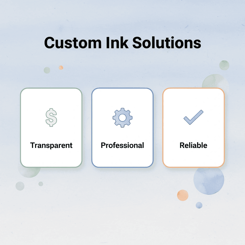 Infographic showing Custom Ink's three key solutions